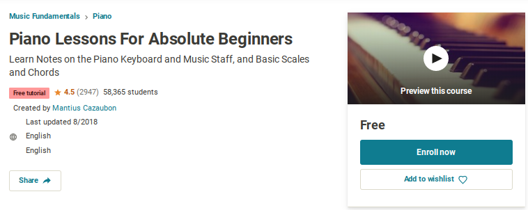 Piano Lessons for Absolute Beginners