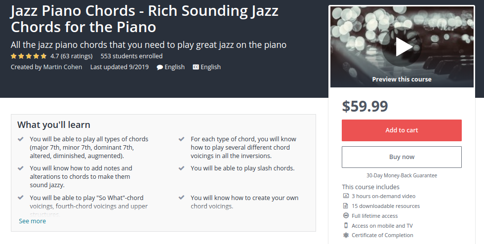 Jazz Piano Chords - Rich Sounding Jazz Chords for the Piano
