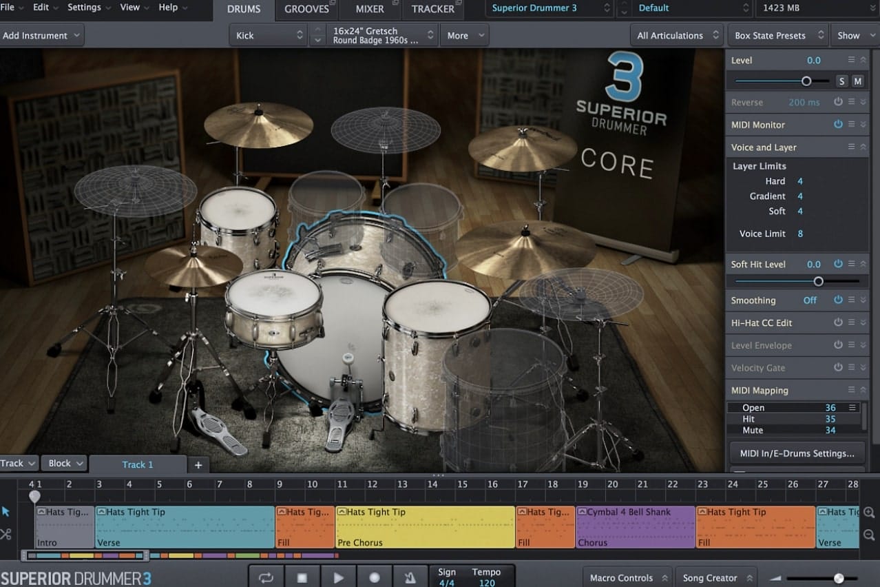 mixing superior drummer with free vsts